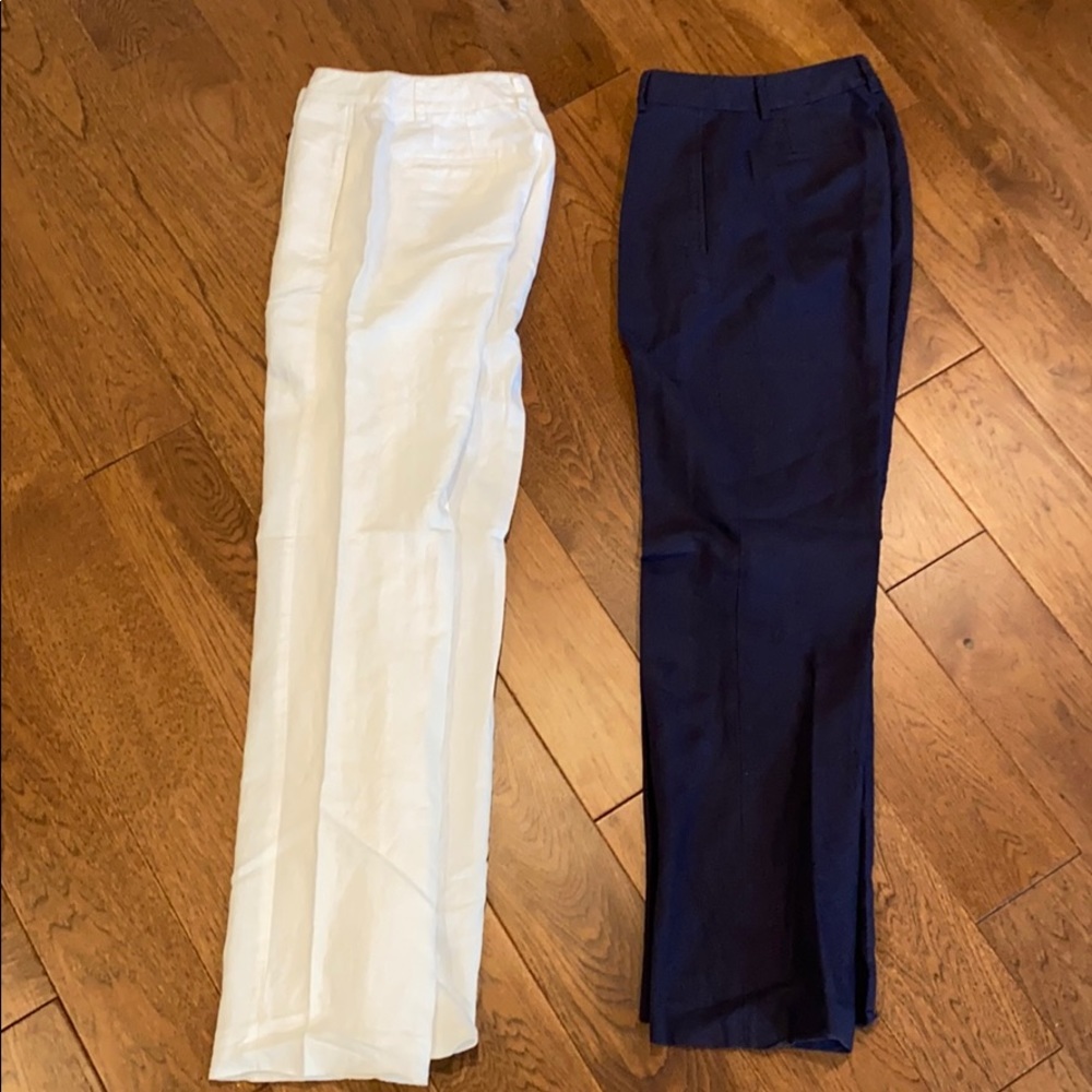 J. Crew Factory Women's Pants - White and Navy